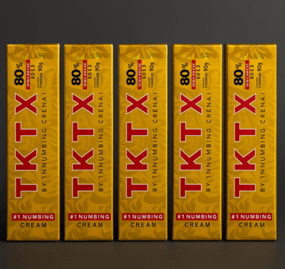 5 PACK TKTX Gold 80% – Crema para el cuidado de la piel antes del tatuaje