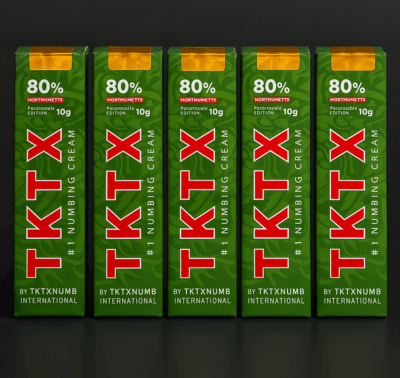 5 PACK TKTX Verde 80% – Crema para el cuidado de la piel antes del tatuaje