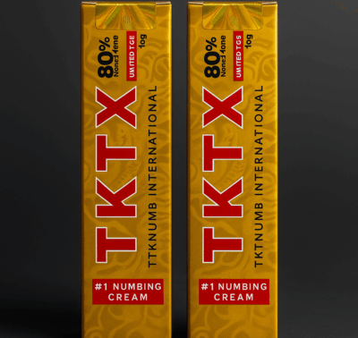 2 PACK TKTX Gold 80% – Crema para el cuidado de la piel antes del tatuaje