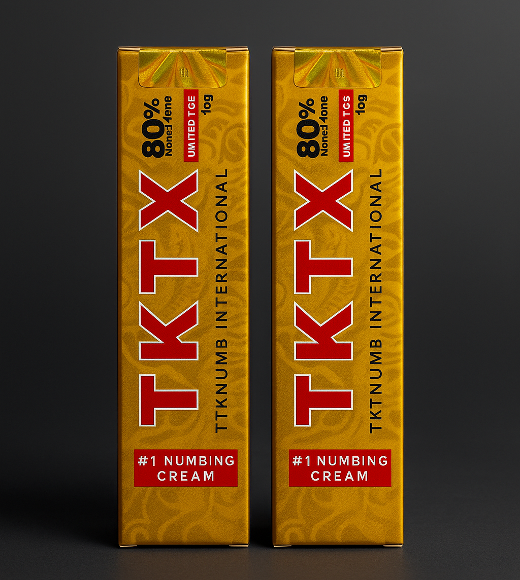 2 PACK TKTX Gold 80% – Crema para el cuidado de la piel antes del tatuaje
