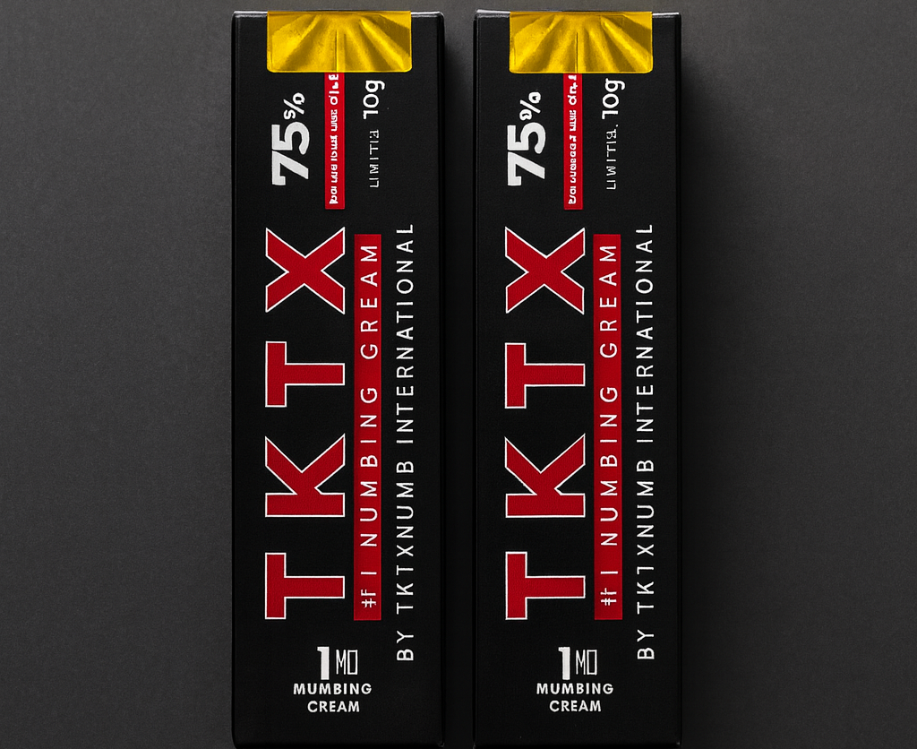 2 PACK TKTX Negra 75% – Crema para el cuidado de la piel antes del tatuaje