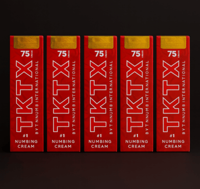 5Pack TKTX Rojo 75% – Crema para el cuidado de la piel antes del tatuaje